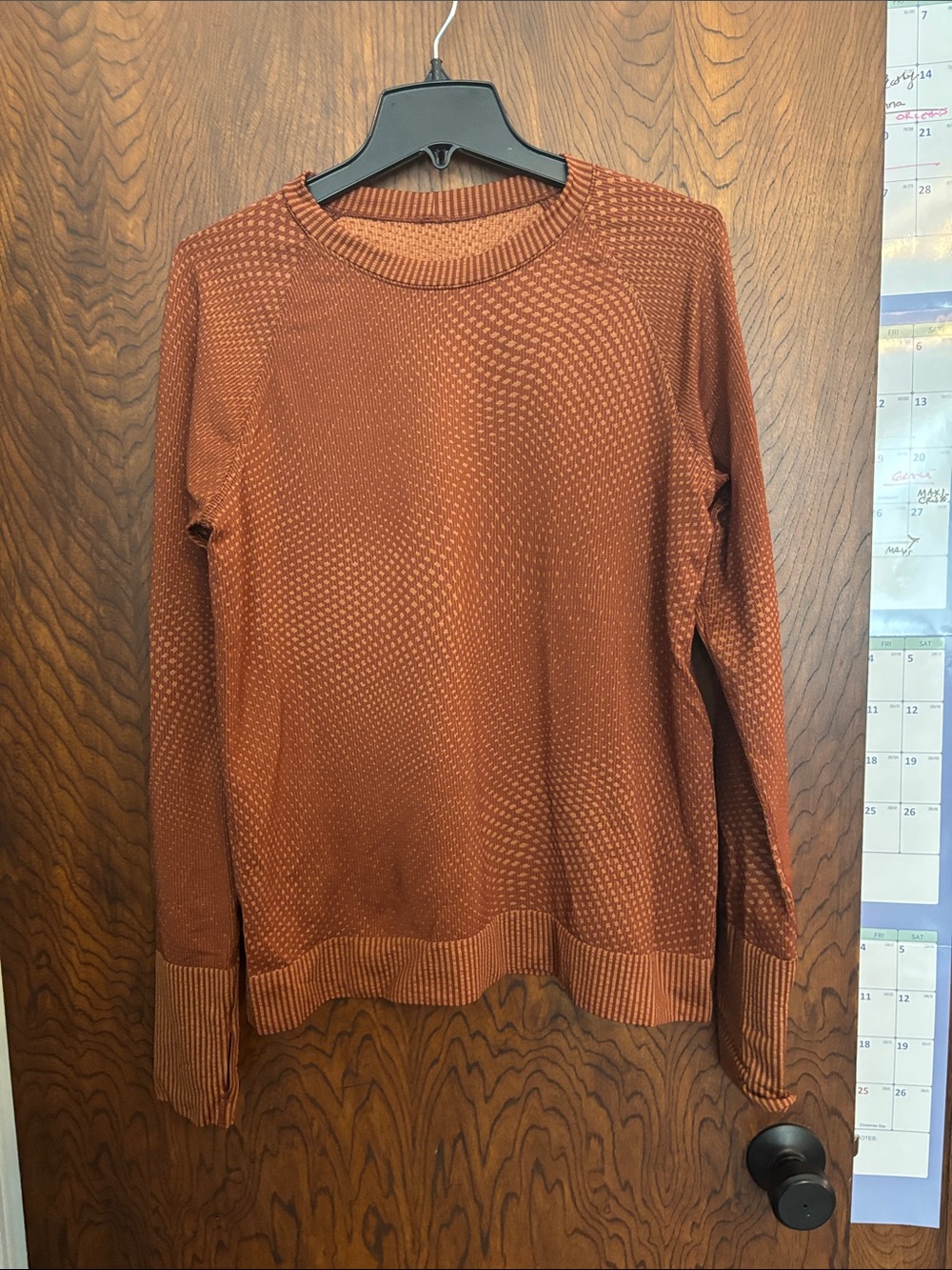 lululemon athletica Long Sleeve Knit Crewneck - Rust Brown